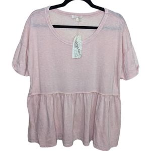 Light Pink Women's Peplum Tee